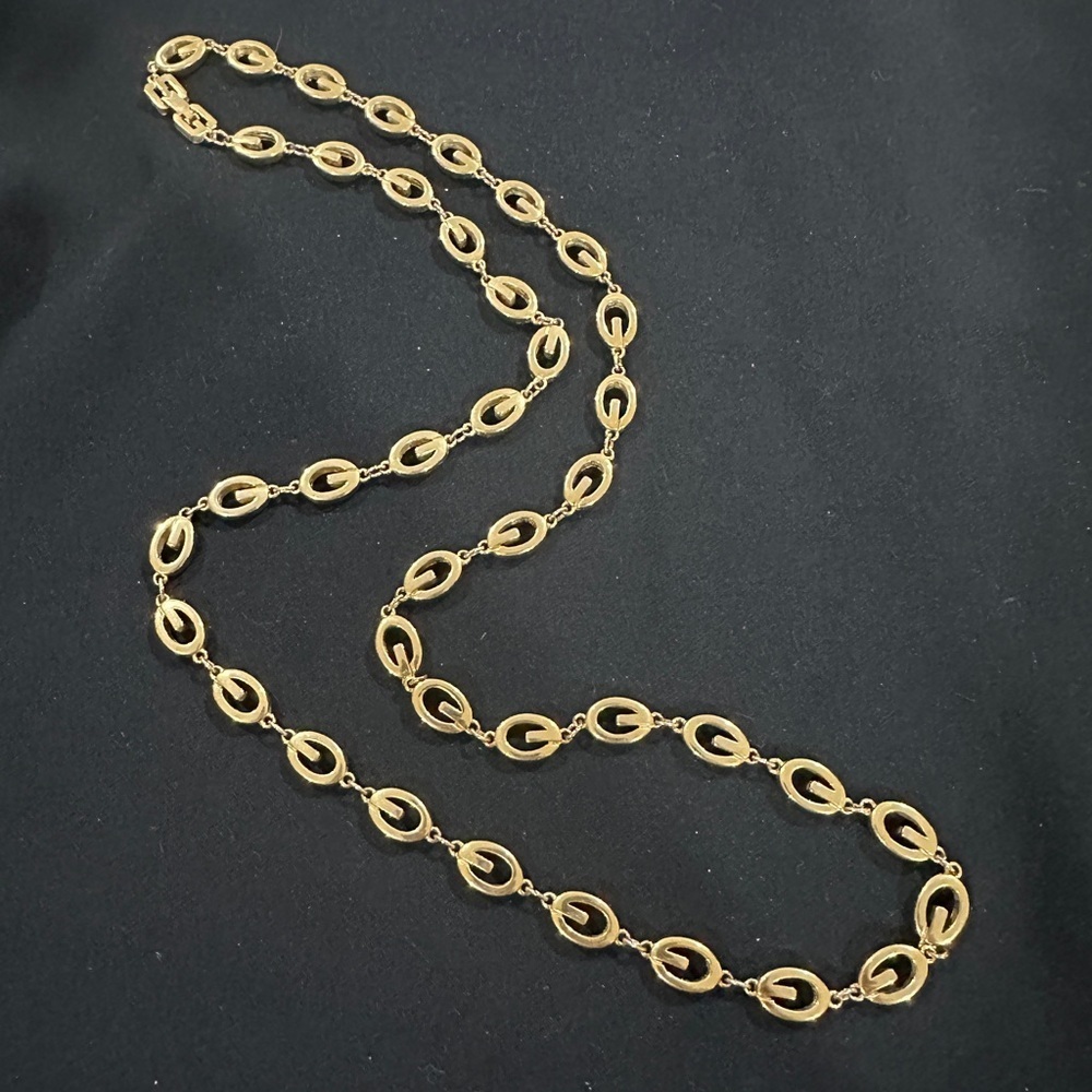Givenchy Gold-Tone Oval Link Long Necklace